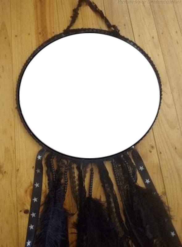 Black Dreamcatcher with personalised text.